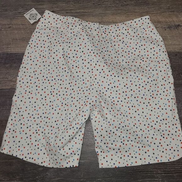 Kate Park Red White & Blue July 4th Women's Stretch Shorts - Picture 5 of 9